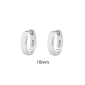 Minimalistische 10mm S925 Sterling Silber Creolen poliert für Damen und Herren Schmuck - 925er Silber / Platin (10mm)