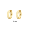 Minimalistische 10mm goldene S925 Sterling Silber Creolen mit poliertem Finish - 925er Silber / Gold (10mm)