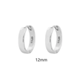 Klassische 925er Sterling Silber Creolen mit 12mm Durchmesser und S925-Stempel - 925er Silber / Platin (12mm)