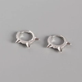 Orecchini a cerchio punk in argento S925 con zirconi e dettagli con borchie a punta - Argento 925 / Oro Bianco