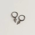 Orecchini a cerchio minimalisti in argento S925 con pendente a punta color canna di fucile - Argento 925 / Nero e Oro