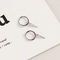 Orecchini a cerchio in argento S925 con nappe a triangolo e zirconi bianchi incastonati - Argento 925 / Oro Bianco
