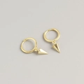 Orecchini a cerchio minimalisti in argento S925 con pendenti geometrici dorati - Argento 925 / Oro 18K