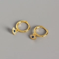 Gouden S925 zilveren oorringen met het boze oog, blauwe zirkoon en witte fonkelstenen - 925 zilver / Goud