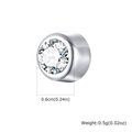 Silver clip-on earring with 6mm round cubic zirconia stone for non-pierced ears - White 6MM (ES-331SW-1-6MM)
