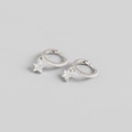 Elegant S925 sterling silver hoop earrings with shimmering micro-pave star charms - 925 Silver / White Gold
