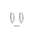 Onregelmatige gehamerde textuur 925 sterling zilveren oorringen in zilver, 8,5 mm - Klein Zilver