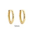 12mm gouden S925 sterling zilveren oorringen met een onregelmatige hamerslagtextuur - Groot Goud
