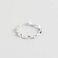 Minimalist S925 sterling silver Mobius twist ring with adjustable open band design - Adjustable Open / Wave Twisted Style (TYJ0276)
