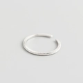 Minimalist S925 sterling silver open ring featuring a fine textured beaded metal surface - Adjustable Open / Beaded Textured Style (TYJ0278)