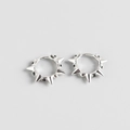 S925 sterling silver punk spike earrings with black zircon stones in silver finish - 925 Silver / White Gold