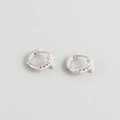 Orecchini a cerchio a croce in argento S925 con micro-intarsi in zircone bianco - Oro Bianco