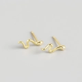 Elegante Ohrstecker aus 925er Sterlingsilber mit Vergoldung und Zirkonia-Schlangen-Motiv - 925er Silber / Gold