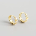 Orecchini a cerchio a stella in argento S925 dorato con zirconi brillanti e lussuosi - Argento 925 / Oro