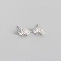 Elegante S925 sterling zilveren oorknopjes met marquise geslepen zirkonia in zilveren kleur - 925 zilver / Witgoud