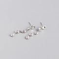 Orecchini pendenti in argento S925 con nappe lunghe e ciondoli a goccia bianchi - Argento 925 / Oro Bianco
