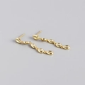 Orecchini a nappa in argento S925 con elementi dorati irregolari a specchio lucido - Argento 925 / Oro