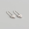 S925 sterling zilveren veiligheidsspeld oorbellen met hartslot hanger Franse stijl - 925 zilver / Witgoud
