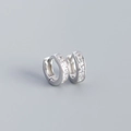 S925 sterling silver hoop earrings with five square cubic zirconia stones in silver - 925 Silver / Platinum (White Stone)
