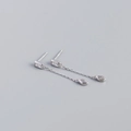 S925 sterling zilveren geometrische franje oorbellen met marquise kristallen - 925 zilver / Platinia Verguld - Witte Zirkoon
