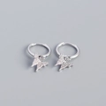 Orecchini a cerchio a farfalla in argento S925 con zirconi scintillanti incastonati - Argento 925 / Oro Bianco