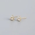 Minimalistische S925 Sterling Silber Marquise-Ohrstecker mit 18K Goldbeschichtung - 925er Silber / Gold