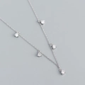 Collana minimalista in argento sterling S925 con cinque ciondoli a diamante brillante - Oro bianco