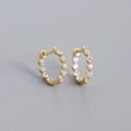 Elegante s925 Silber Creolen mit 18k Vergoldung und weißem Zirkonia-Inlay-Schmuck - 925er Silber / Gold