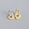 Orecchini a cerchio a cuore in argento S925 dorato con cristalli scintillanti a pavé - Argento 925 / Oro