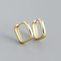 Orecchini a cerchio quadrati minimalisti in finitura oro lucido per un look moderno - Argento 925 / Oro