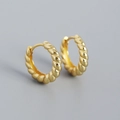 Orecchini a cerchio intrecciati in argento s925 stile francese finitura dorata - Argento 925 / Oro