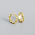 Pendientes de hoja de olivo dorados en plata S925 con un diseño de aro pulido minimalista - Plata 925 / Dorado