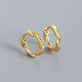 Eleganti orecchini a cerchio intrecciati in argento S925 con finitura in oro lucido - Argento 925 / Oro