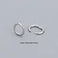 Minimalist S925 sterling silver hoop earrings with 6mm inner diameter in bright silver - 925 Silver / Platinum Silver (6mm)