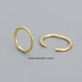 S925 sterling silver gold-plated 10mm seamless round hoop earrings for daily wear - 925 Silver / Golden (10mm)