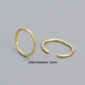 Minimalist 12mm golden S925 sterling silver hinged seamless round sleeper hoop earrings - 925 Silver / Golden (12mm)