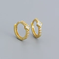 Elegant gold hoop earrings with square cubic zirconia stone in a minimalist luxury design - Gold (Square Stone)