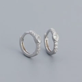 Elegant S925 sterling silver hoop earrings featuring oval and round cubic zirconia stones - Platinum (Oval Stone)