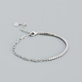 Bracciale a catena trombone in argento S925 con zirconi e ciondolo a cuore - Argento 925 / Platino (Pietra Bianca)