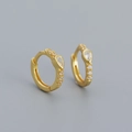 Exquisite gold-plated S925 silver huggie earrings with pear-cut zircon stones - Gold (Water Drop Stone)