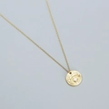 Collana Malocchio in argento S925 placcato oro con ciondolo a moneta geometrica - Argento 925 / Oro