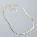 Collana a catena piatta a serpente in argento S925 dorato con chiusura a moschettone e cuore - Argento 925 / Oro
