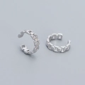 Silberne S925 Sterling Gliederkette Ear Cuffs ohne Piercing für Damen und Herren - 925er Silber / Weißgold