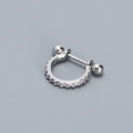 Minimalist S925 sterling silver ear piercing stud featuring sparkling clear zircon stones - Single Piece / 925 Silver / White Gold