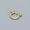 Minimalist s925 silver ear cartilage stud with cubic zirconia in gold finish - Single Piece / 925 Silver / Gold