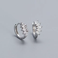 S925 Sterling Silber Creolen mit symmetrischen Zirkonia im Marquise-Schliff in Silber - 925er Silber / Weißgold