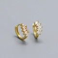 Elegante goldene S925 Silber-Ohrringe mit Zirkonia im Marquise-Schliff als Krone - 925er Silber / Gold