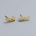 Orecchini a stella in argento S925 dorato con grappoli di zirconi scintillanti - Argento 925 / Oro