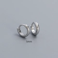 Minimalist S925 sterling silver hoop earring in 5mm size with polished silver finish - 925 Silver / 5mm White Gold