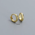 Minimalist 5mm golden S925 sterling silver hoop earring with polished mirror finish - 925 Silver / 5mm Gold